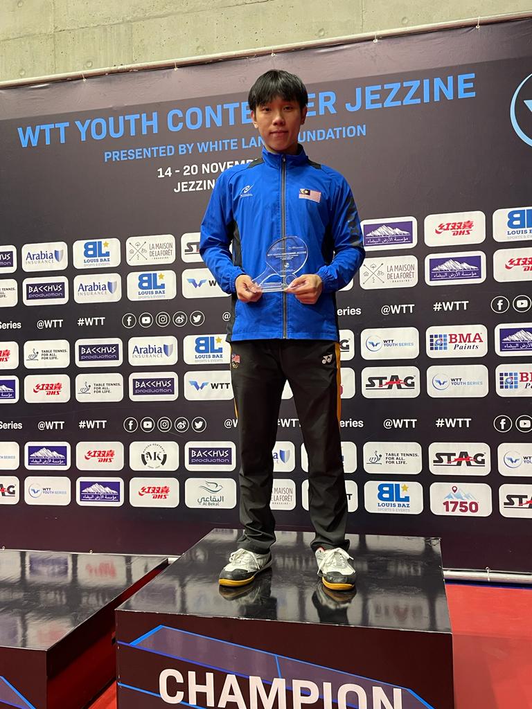 Wong Qi Shen won the champion in WTT Youth Contender Jezzine 2022